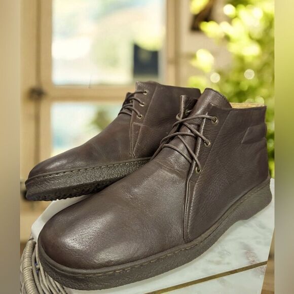 CAMPER Contact Earth Pebbled Leather 3-Eye Gum Sole Chukka Boot Men US 12 EU 45 - Picture 2 of 14